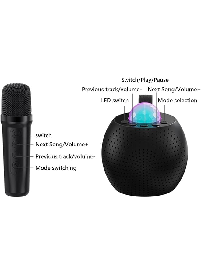 erorex Bluetooth Speakers Portable Bluetooth Karaoke Speaker Wireless Microphones And Party Lights For Kids And Adults Gifts For Birthday Party Outdoor Home Ktv Set Disco Led Lights Handheld Mic  - Image 2
