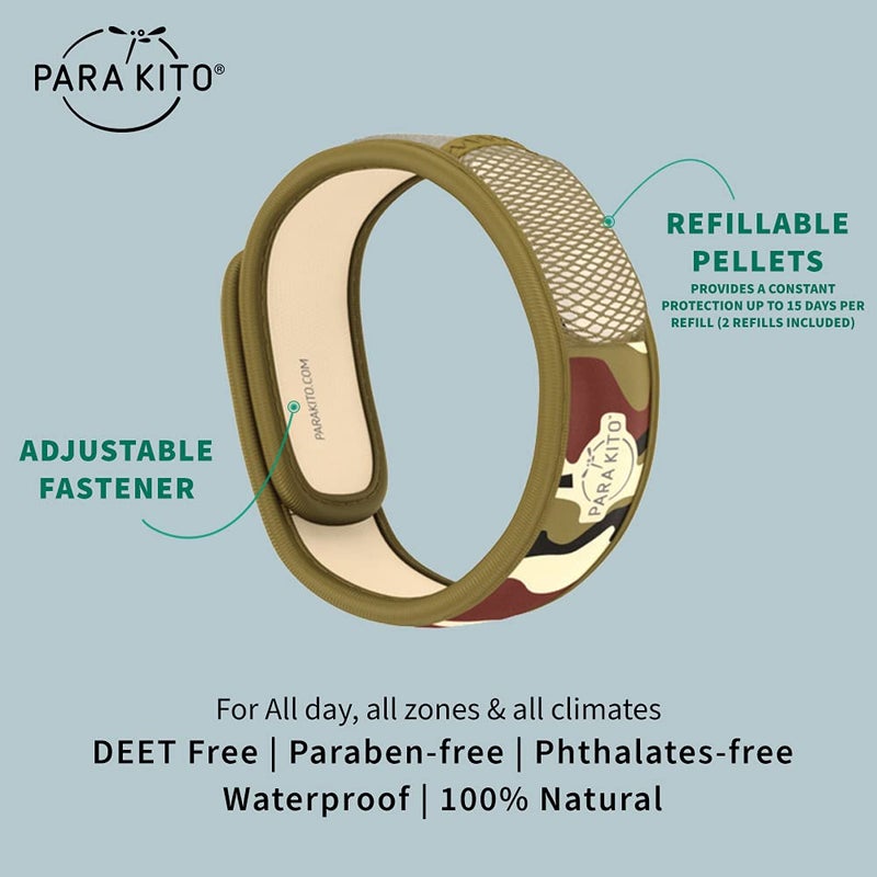 PARA'KITO Mosquito Insect & Bug Protection Wristband - Mosquito Stickers & Bug Spray Alternative - Summer Essentials, Beach Accessories, Hiking & Camping Essentials - Natural Essential Oils (Jungle) - Image 2