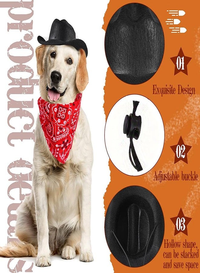 Encell Dog Cowboy Costume Mini Brown Cowboy Hat Pet Bandana Halloween Costume for Cat Size L - Image 2
