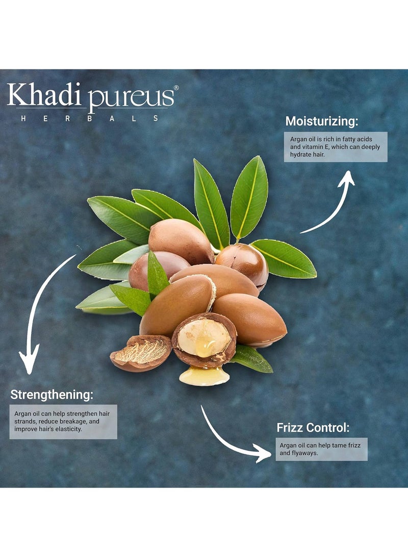 Khadi Pureus Herbals Shreekesha Moroccan Argan Oil Shampoo for frizz free Soft & Smooth Hair, Damage Control, Hair Growth, Reduce Hair Fall, Anti Dandruff & Hydrating Dry Scalp | Hair Cleanser for Women & Men (900 ml.) - Image 2