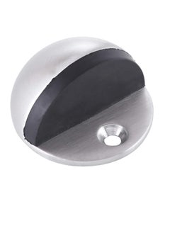 Dorfit Dorfit Stainless Steel SUS 304 Floor Mounted Door Stopper Half Round Moon with Black Rubber Padding  - Image 1