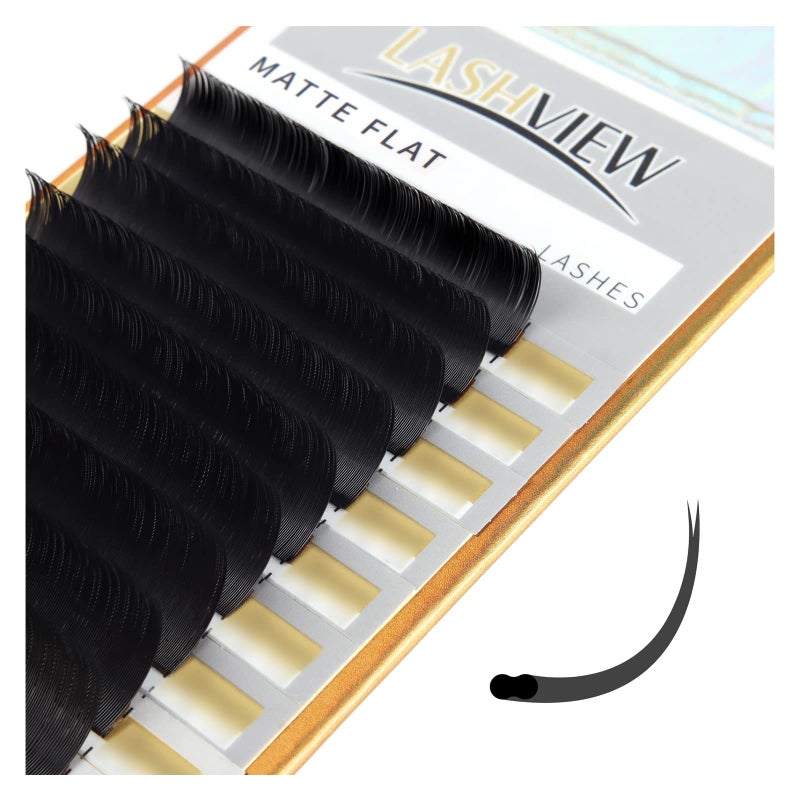 LASHVIEW Eyelash ExtensionsEllipse Flat Eyelash Extensions 020mm D Curl 815mm Mixed Tray BlackIndividual LashesSuper Matte Extremely Soft Professional Salon Use