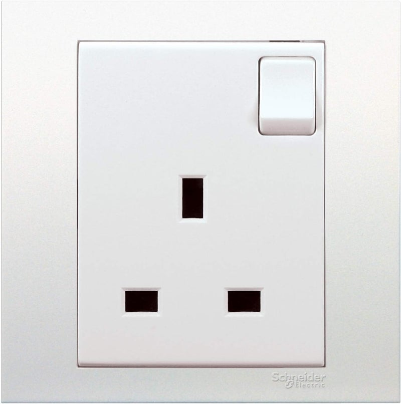 Schneider Electric 1 Gang DP Switched Socket - White