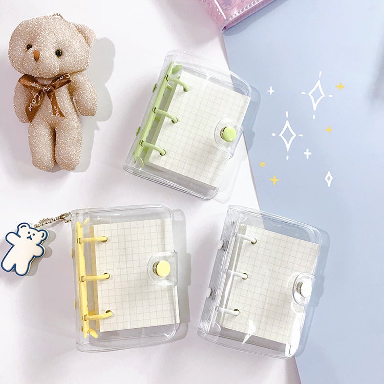Korean Mini 3 Hole Loose-Leaf Pvc Transparent Shell Mini Girl Heart Hand Ledger Portable Coil Binder Inner Page - Image 2