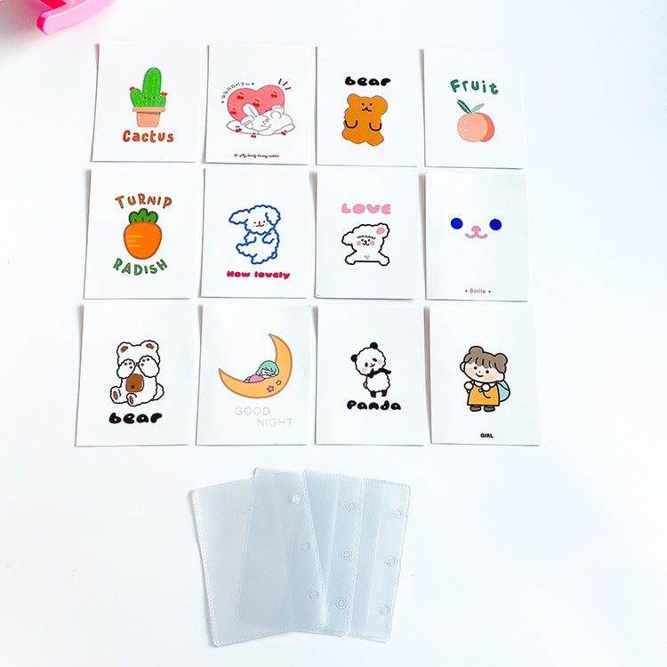 Korean Mini 3 Hole Loose-Leaf Pvc Transparent Shell Mini Girl Heart Hand Ledger Portable Coil Binder Inner Page - Image 1