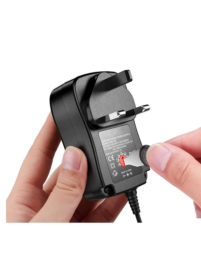 ULHYC 30W Universal AC Adapter Compatible with 3V 4.5V 5V 6V 7.5V 9V 12V Devices Power Supply for Home Office and Everyday Use - Image 5