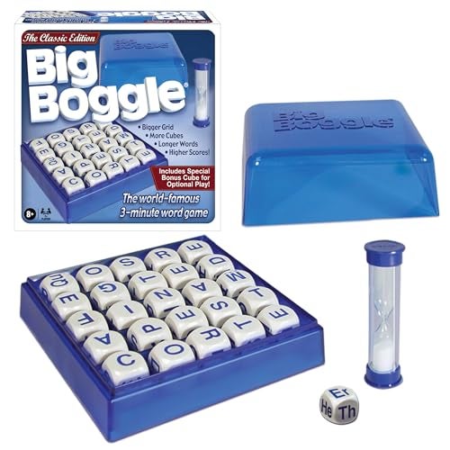 Winning Moves Big Boggle with 5x5 Grid and 25 Letter Cubes by Winning Moves Games USA, Thought Provoking Word Game Bigger Than The Original, for 2 or More Players, Ages 8+ (1147) - Image 1