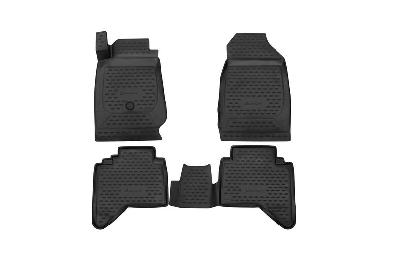 Element EXP.Orig.3D.21.09.210k Custom-fit Premium Non-Slip Rubber Floor mats, Isuzu D-Max, at, Seats Without electrodrive, Year: 16-20, Black - Image 1