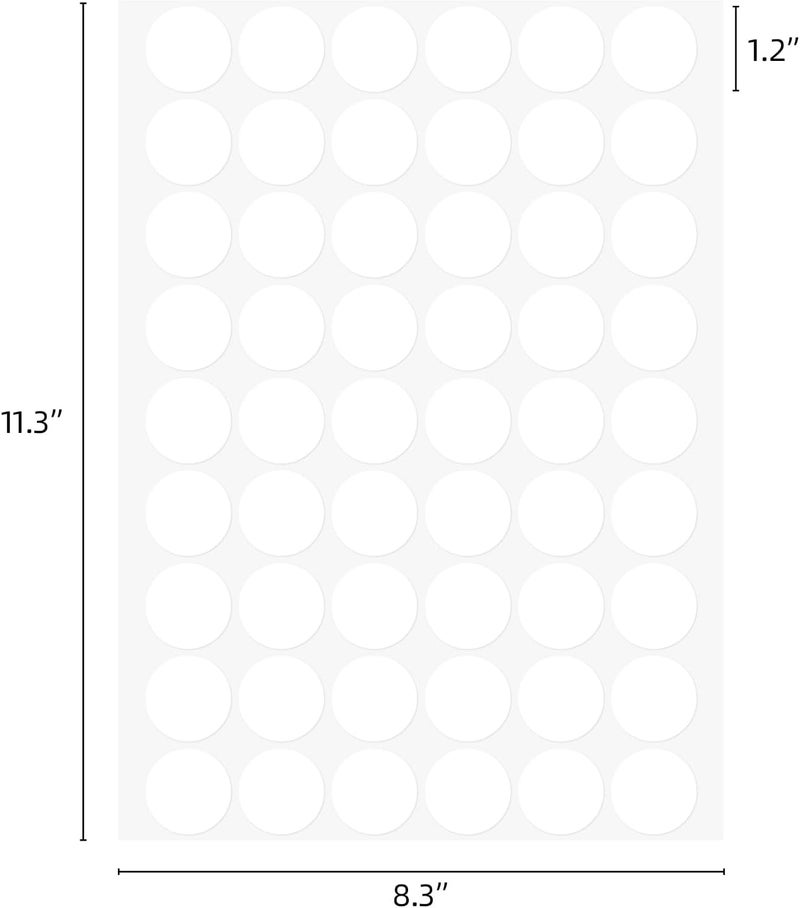 BTYMS 10 Sheets540 Pieces Round Blank Sticker Labels 12 Inch Removable White Labels Stickers Dots Waterproof Labels Container Labels for Organizing - Image 2