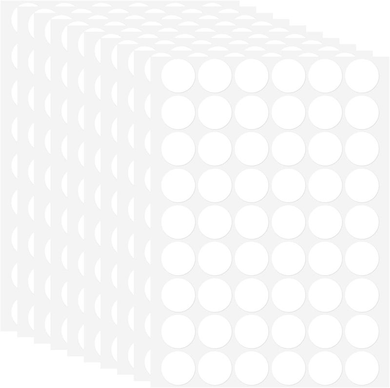 BTYMS 10 Sheets540 Pieces Round Blank Sticker Labels 12 Inch Removable White Labels Stickers Dots Waterproof Labels Container Labels for Organizing - Image 1