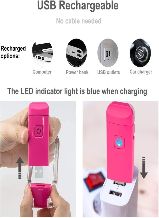 Vnockd USB Rechargeable Book Reading Flexible and Portable Cob Led Book Light Adjustable Lamp Flexible Arm Lightweight Eye-Care Night Reading Clip Pink - Image 5