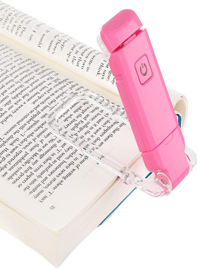 Vnockd USB Rechargeable Book Reading Flexible and Portable Cob Led Book Light Adjustable Lamp Flexible Arm Lightweight Eye-Care Night Reading Clip Pink - Image 1