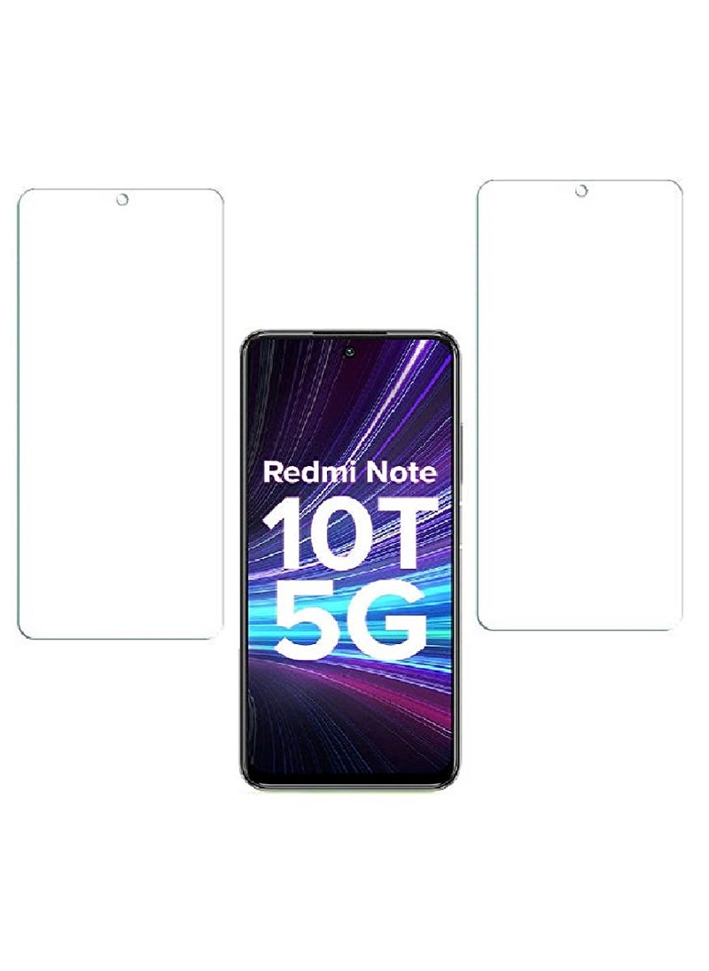Super 2 Pieces Tempered Glass Screen Protector Clear Designed For Xiaomi Redmi Note 10T 5G Full Screen Coverage And Bubble Free - Image 1