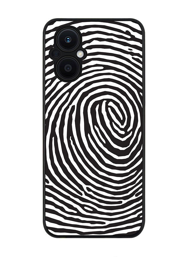 Stylizedd Rugged Black edge case for Oppo Reno7 Z  Slim fit Soft Case Flexible Rubber Edges Anti Drop TPU Gel Thin Cover - Finger Prints - Image 1