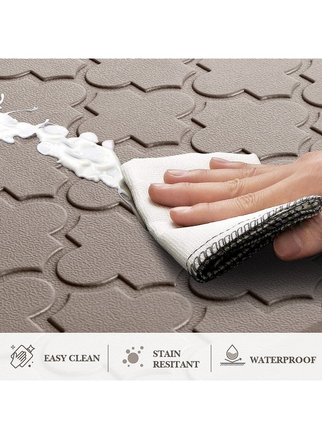 SoftDuo Kitchen Mat [2 PCS] Cushioned Anti-Fatigue Floor Mat, Waterproof Non-Skid Kitchen Mats and Rugs, Ergonomic Comfort Foam Kitchen Rugs, Standing Mat for Floor,Office, Sink(Khaki,17.3"x28"+17.3"x60") - Image 4