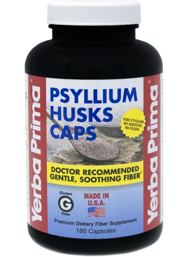 Yerba Prima Psyllium Husks Caps, 180 Capsules - Image 1