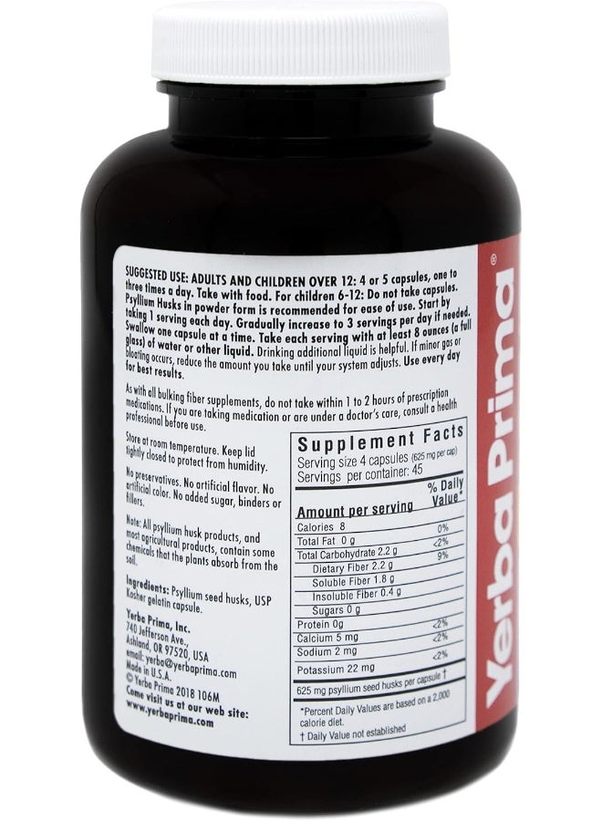 Yerba Prima Psyllium Husks Caps, 180 Capsules - Image 3