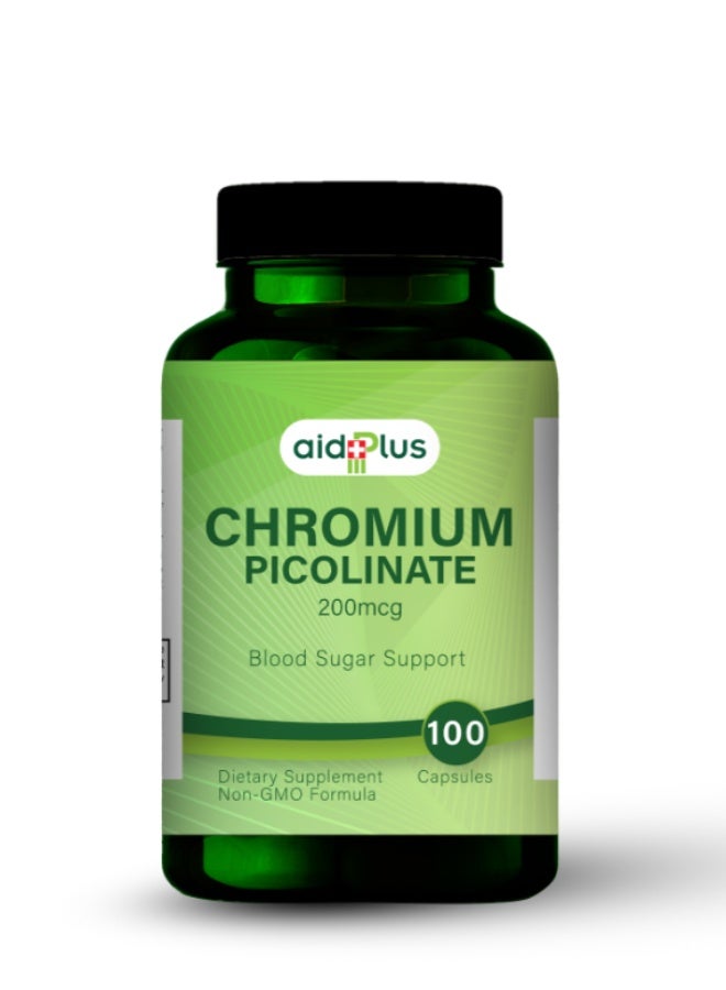 Aidplus "Chromium Picolinate 200 Mcg - 100 Tablets | Supports Metabolism & Blood Sugar Regulation"