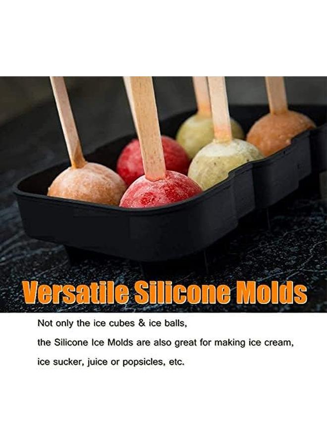 شواي مجموعة صواني مكعبات الثلج المصنوعة من السيليكون مكونة من 2 صانعة كرات الثلج مع غطاء وقوالب مكعبات ثلج مربعة كبيرة للويسكي قابلة لإعادة الاستخدام وخالية من مادة BPA، مجموعة مكونة من 2 - Image 3