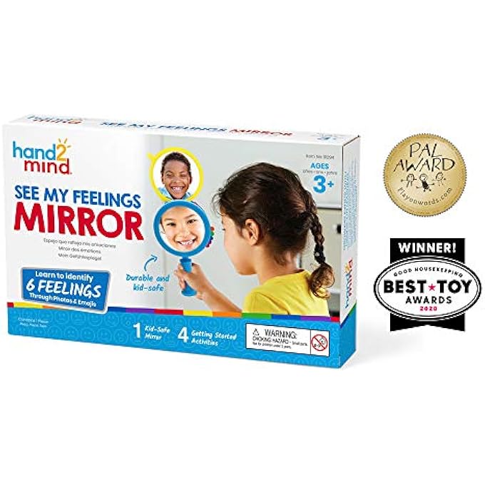 SEE MY FEELINGS MIRROR, SOCIAL EMOTIONAL LEARNING MIRROR, SENSORY TOYS FOR TODDLER LEARNING, ANXIETY RELIEF FOR KIDS, MINDFULNESS FOR KIDS, KINDERGARTEN HOMESCHOOL SUPPLIES (PACK OF 1) - Image 4