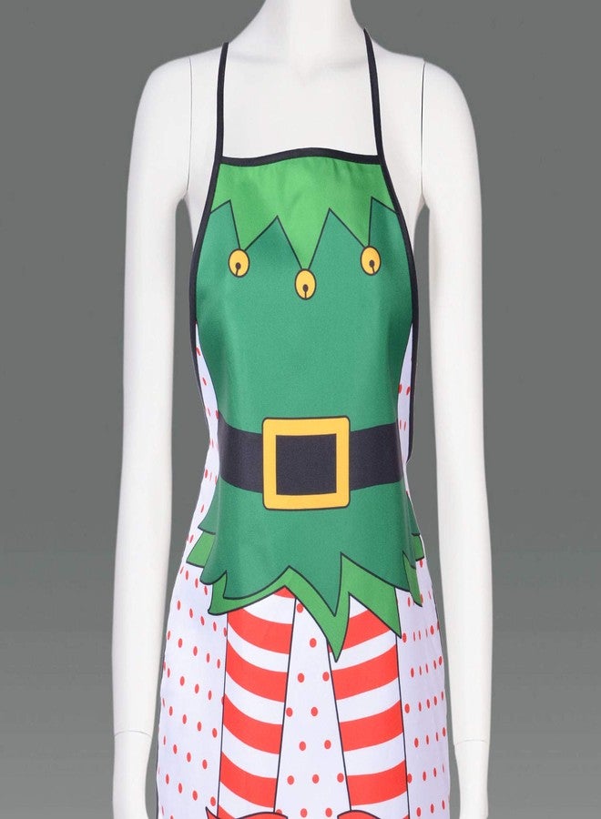 DearHouse 2 Pack Christmas Elf Apron, Cute Adjustable Kitchen Chef Bib BBQ Cooking Funny Flirty Aprons for Adult，Holiday Kitchen Apron Funny Creative Thanksgiving - Image 5
