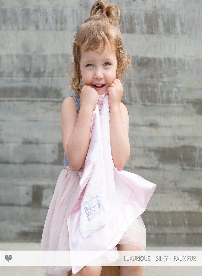 Little Giraffe Baby Blanket - Luxe Soft Blanket with Satin Trim - Baby Stroller Blanket - Newborn Baby Essentials & Baby Gifts - 17" x 17" - Pink - Image 4