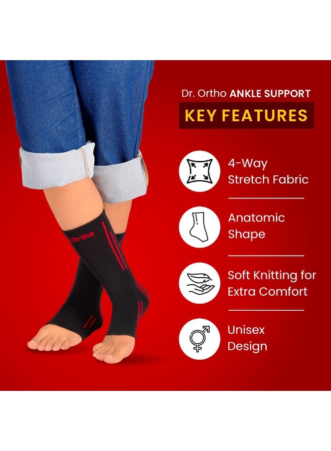 Dr. Ortho Dr.Ortho Ankle Support For Pain Relief|Ankle Brace For Men & Women| Ankle Binder For Men Foot Support - (Black, Small) - Image 2