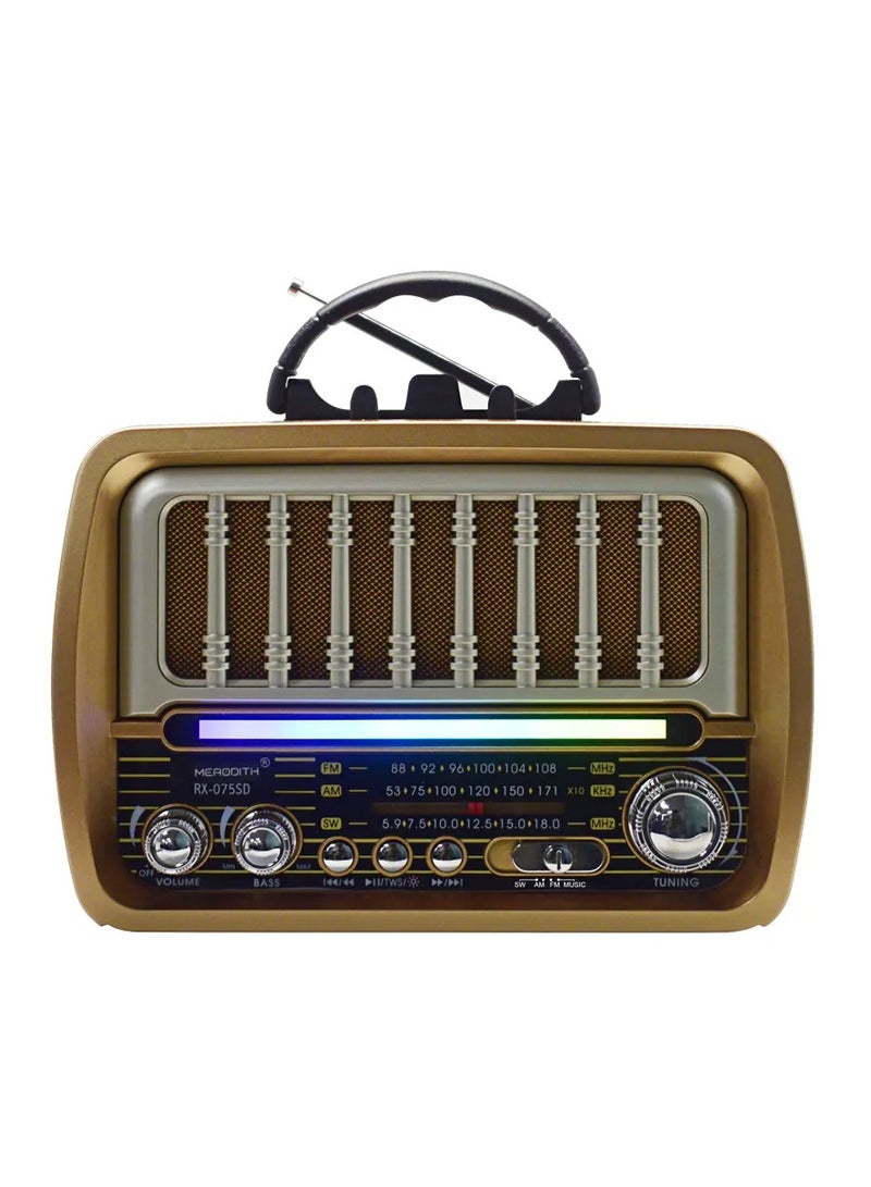 Golon Solar Powered Wireless Bluetooth Radio and Speaker Stereo Sound Rechargeable Battery FM Radio TF Card USB Input - Image 2