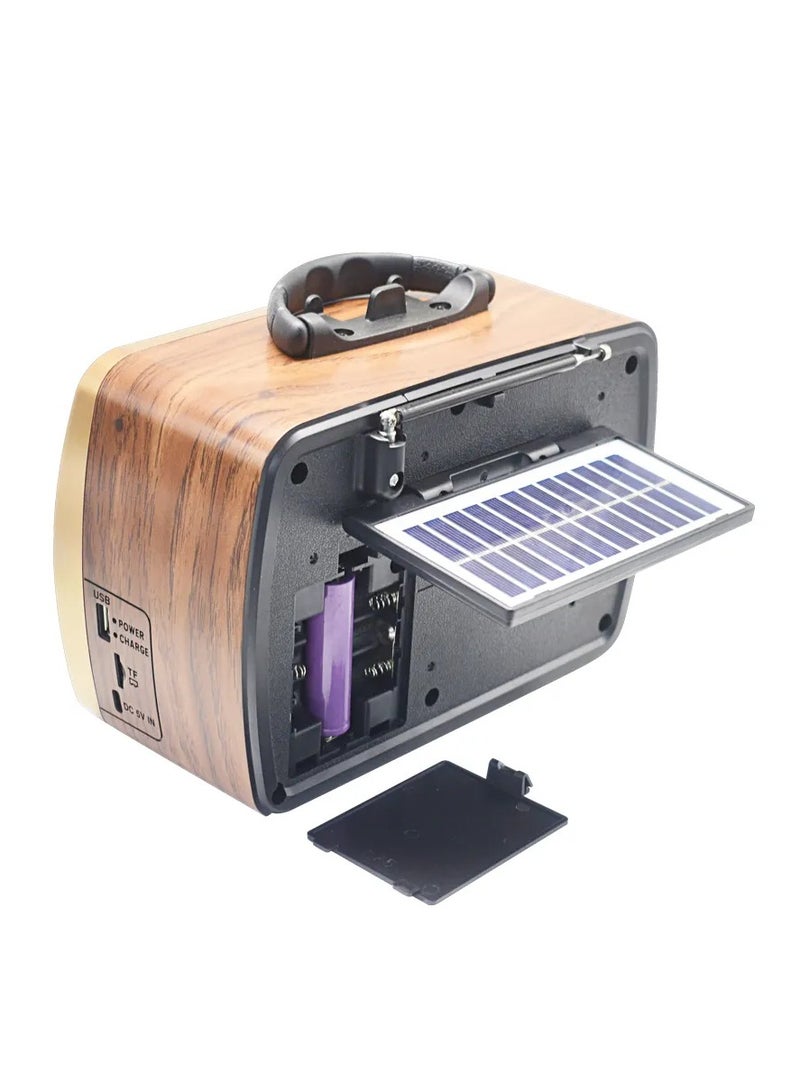Golon Solar Powered Wireless Bluetooth Radio and Speaker Stereo Sound Rechargeable Battery FM Radio TF Card USB Input - Image 3