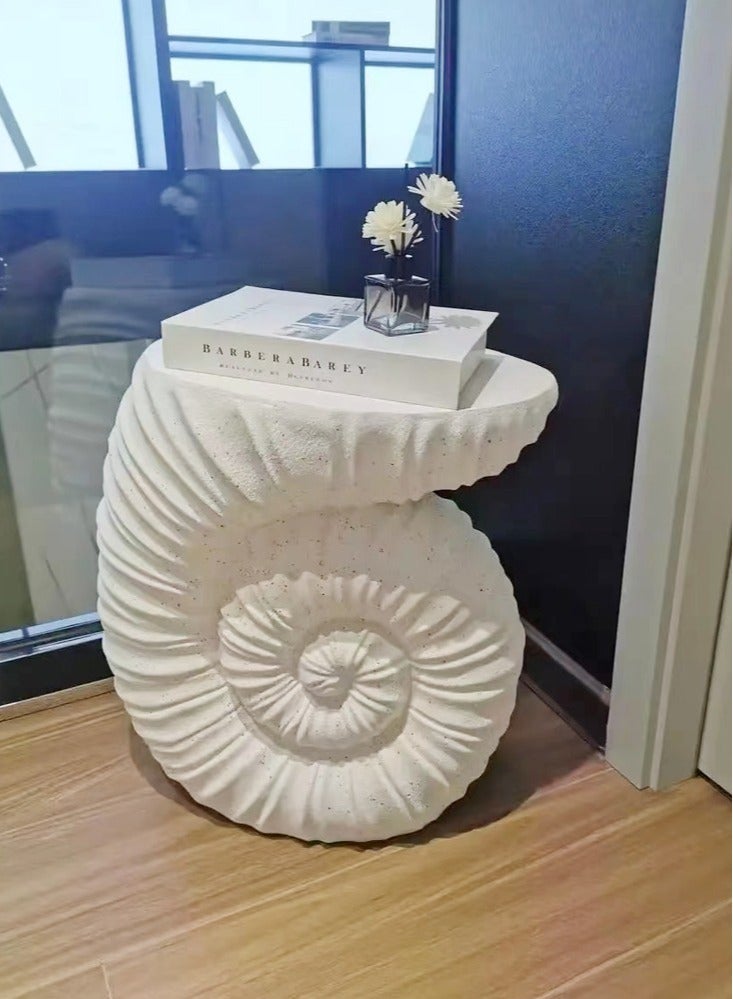 فاشون هوم Terrazzo طاولة جانبية بجانب السرير وطاولة قهوة وطاولة مقهى وأريكة وطاولة جانبية وطاولة للوجبات الخفيفة وتصميم عصري لغرفة المعيشة وغرفة النوم والمكتب باللون الأبيض 48 × 30 × 50 سم (مجمعة بالكامل) - Image 3