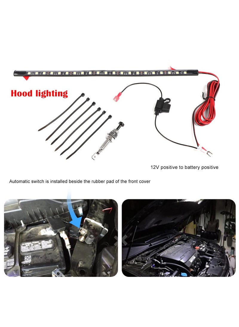 GreceYou GreceYou Under Hood LED Light Kit, Waterproof 12V Car LED Lights Bars Car Hood Work Inspection Lights Underhood Work Light Kit with Automatic On/Off -Universal Fits Any Vehicle  - Image 4