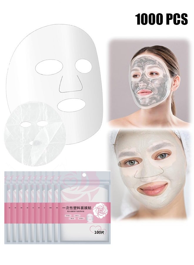 HY - 1000 Sheets Facial Plastic Mask Disposable Facial Sheet Mask Transparent Face Masks Skincare Preservative Facial Paper Sheet DIY Clear Paper Facial Mask Spa Thin Facial Plastic Wrap Moisture Retention - Image 1