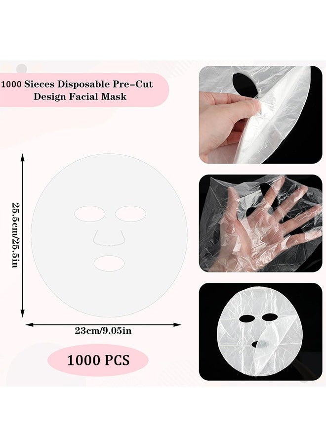 HY - 1000 Sheets Facial Plastic Mask Disposable Facial Sheet Mask Transparent Face Masks Skincare Preservative Facial Paper Sheet DIY Clear Paper Facial Mask Spa Thin Facial Plastic Wrap Moisture Retention - Image 1