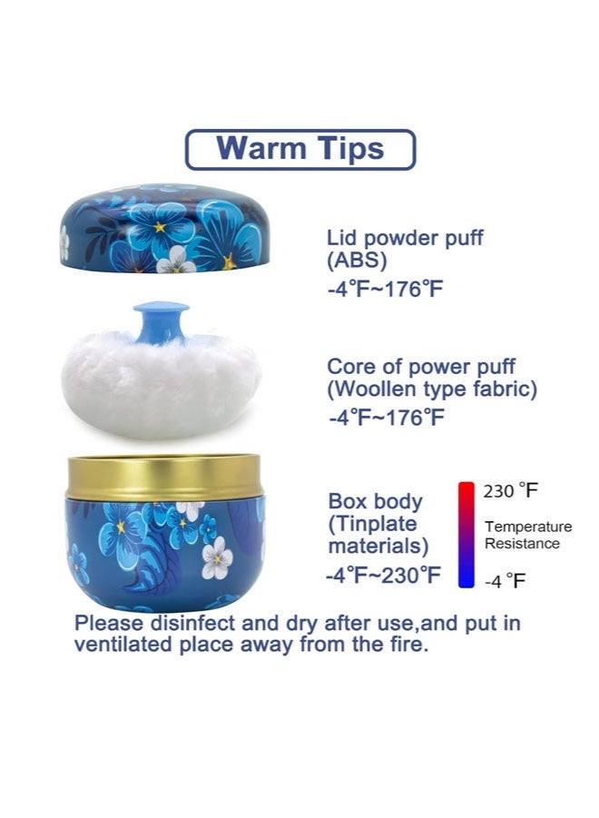 علبة بودرة التلك، علبة نفخة بودرة، نفخة بودرة أطفال بمقبض، علبة نفخة بودرة للجسم مع نفخة بودرة وحاوية، آمنة للأطفال والكبار، عبوة بودرة للجسم مانعة للتسرب، مجموعة متكاملة - Image 3