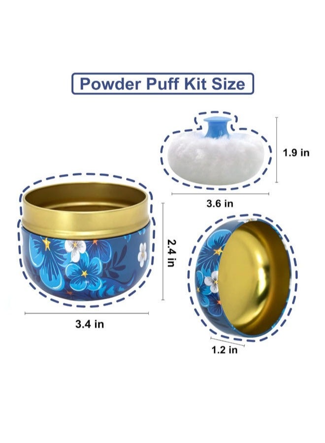 علبة بودرة التلك، علبة نفخة بودرة، نفخة بودرة أطفال بمقبض، علبة نفخة بودرة للجسم مع نفخة بودرة وحاوية، آمنة للأطفال والكبار، عبوة بودرة للجسم مانعة للتسرب، مجموعة متكاملة - Image 2
