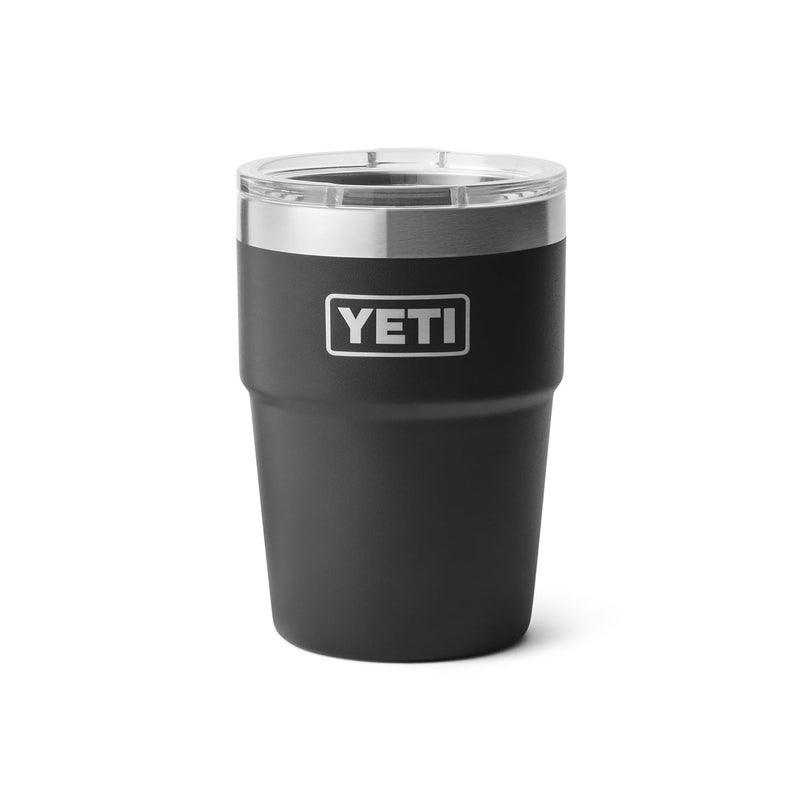 YETI كوب ييتي رامبلر سعة 16 أونصة قابل للتكديس، معزول بالفراغ، من الفولاذ المقاوم للصدأ مع غطاء ماغ سلايدر، أسود - Image 3