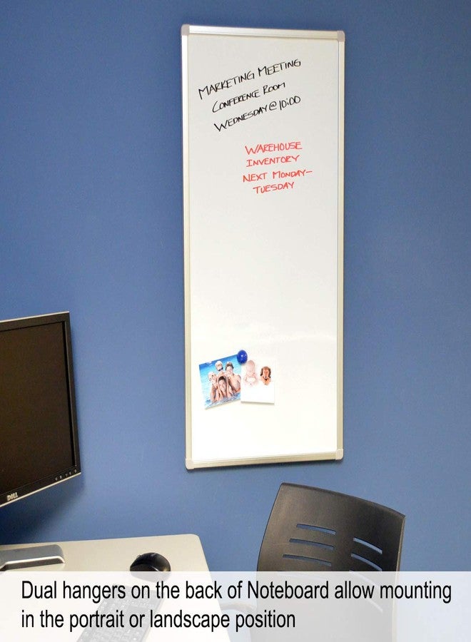 Ultimate Office 34 1/2 inches x 17 3/4 inches Ultra-Slim Workstation Magnetic Whiteboard can be Mounted Horizontally or Vertically. Wall Rail Allows for Easy Mounting and Removal - Image 3