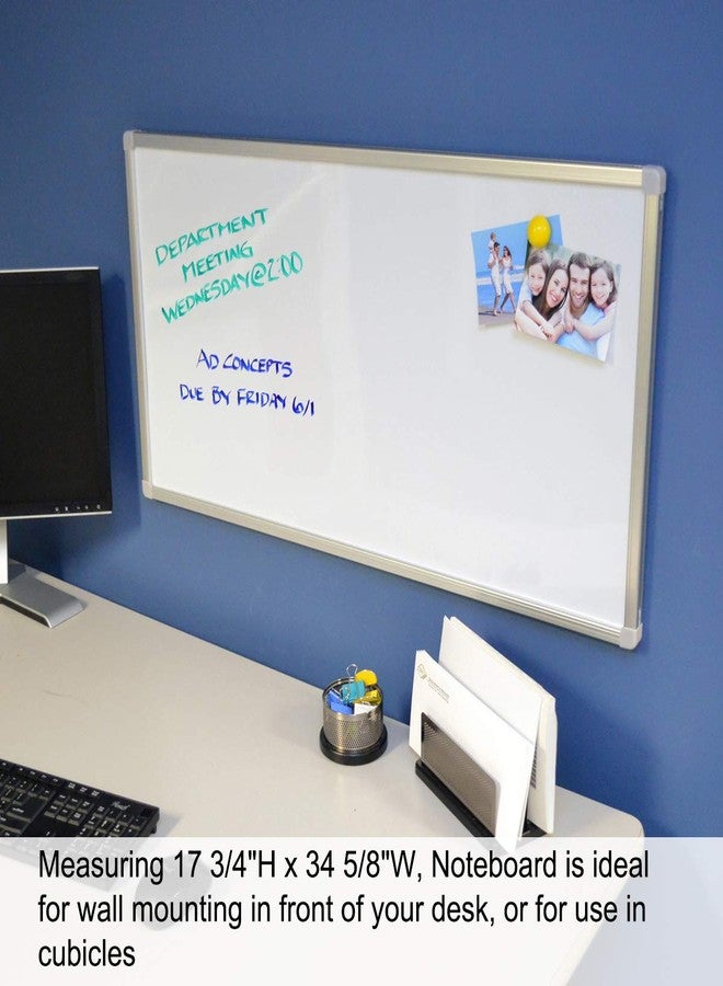 Ultimate Office 34 1/2 inches x 17 3/4 inches Ultra-Slim Workstation Magnetic Whiteboard can be Mounted Horizontally or Vertically. Wall Rail Allows for Easy Mounting and Removal - Image 2