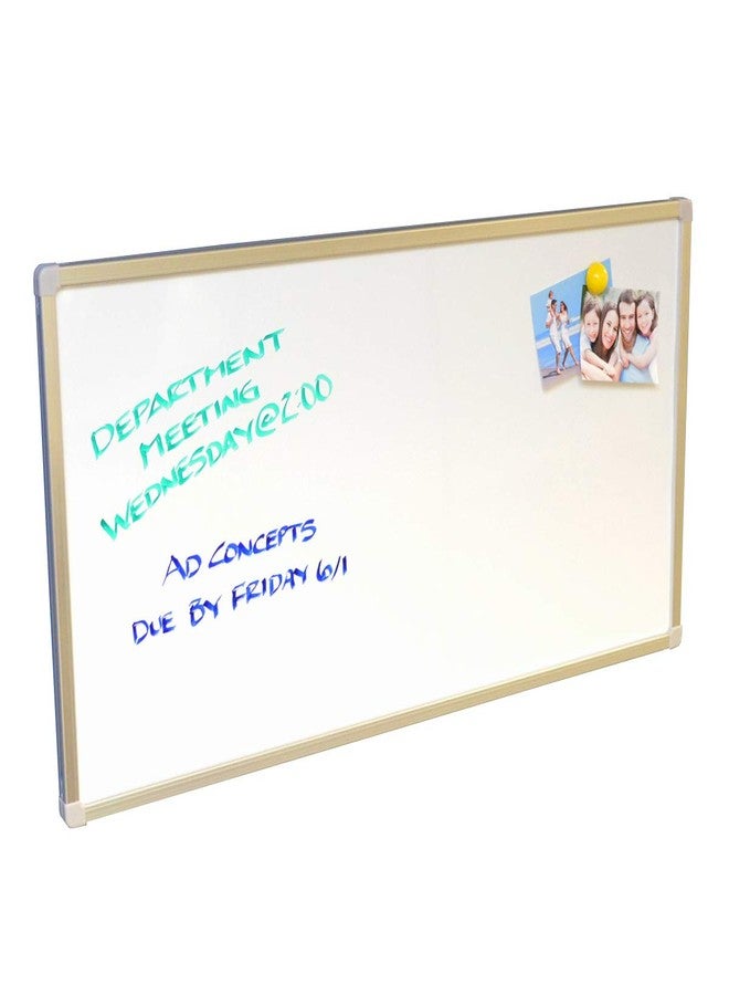 Ultimate Office 34 1/2 inches x 17 3/4 inches Ultra-Slim Workstation Magnetic Whiteboard can be Mounted Horizontally or Vertically. Wall Rail Allows for Easy Mounting and Removal - Image 1
