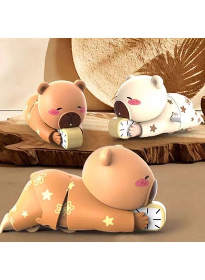 Generic - Kapibala Doesn't Want To Get Up And Crawl Around With Clockwork Toy Blind Box Tide Play Mobile Tide Play Hand-held Swing Dynamic Stall-Color:Xiaoxin--睡衣 Style - Image 1