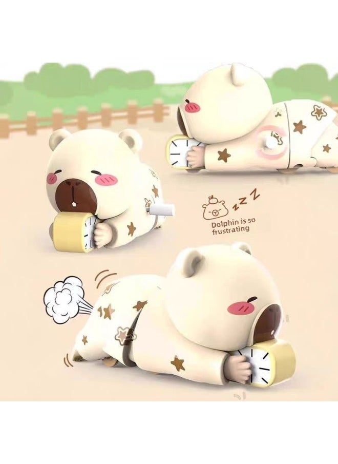 Generic - Kapibala Doesn't Want To Get Up And Crawl Around With Clockwork Toy Blind Box Tide Play Mobile Tide Play Hand-held Swing Dynamic Stall-Color:Xiaoxin--睡衣 Style - Image 1