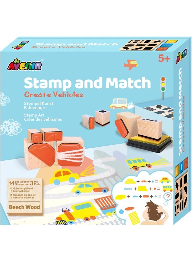 Avenir Stamp and Match Create Vehicles Art Kit - Image 1