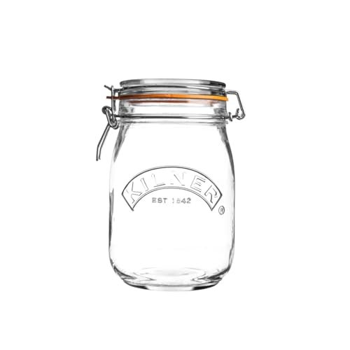 Kilner Premium 3 x 500ml Round Airtight Glass Jar Set with Wire Clip Top for Pickles, Jams, Chutneys, Yougurt | Multipurpose Kitchen Storage Container with Lock Lid - Image 1