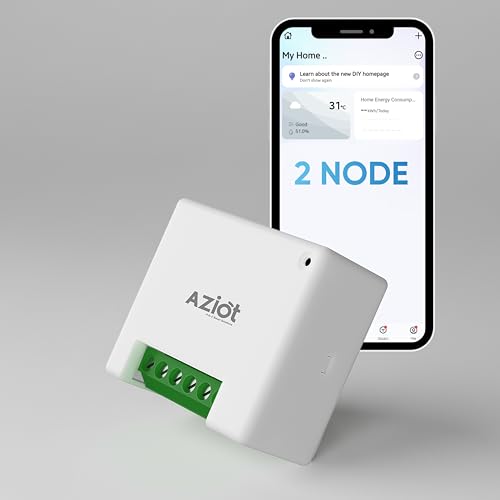 AZIOT 2 Node Smart Switch - WiFi/Bluetooth Communication - Made in India - Timer Function - Works with Google Home and Amazon Alexa… (2 Node) - Image 1
