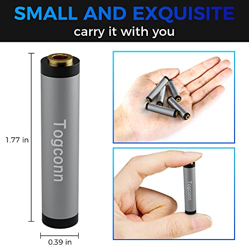 Togconn 1/8 Inch 3.5mm TRS Auxiliary Audio Coupler 2Pack,1/8" 3.5mm 3-Pole TRS Stereo Audio Jack Female to Female Gold-Plated Adapter AUX Extension Connector, Metal Shielded Housing, for Headphones, Speakers - Image 2