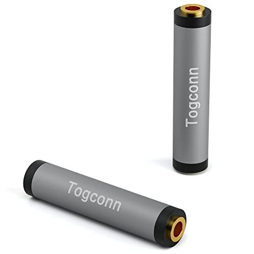 Togconn 1/8 Inch 3.5mm TRS Auxiliary Audio Coupler 2Pack,1/8" 3.5mm 3-Pole TRS Stereo Audio Jack Female to Female Gold-Plated Adapter AUX Extension Connector, Metal Shielded Housing, for Headphones, Speakers - Image 1