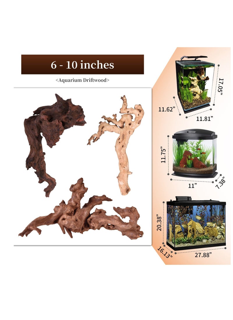 Y&D Natural Coral Driftwood for Aquarium Decor Fish Tank Decorations, Assorted Branch 15-20cm 3 Pcs, Reptile  - Image 2