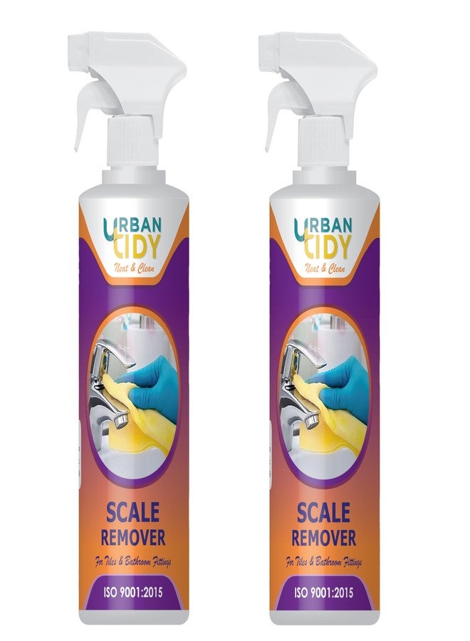 Urban tidy Scale Remover/Stain remover/Tap Cleaner/Bathroom Tiles Cleaner/Fittings Cleaner/Stainless Steel Cleaner/Shower Cleaner 500ML (Pack of 2) - Image 1