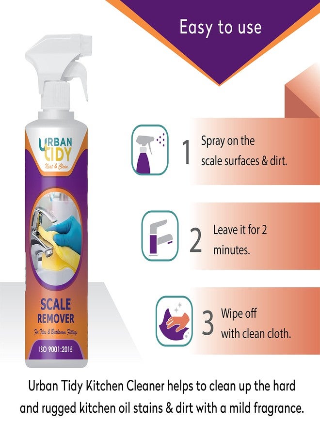 Urban tidy Scale Remover/Stain remover/Tap Cleaner/Bathroom Tiles Cleaner/Fittings Cleaner/Stainless Steel Cleaner/Shower Cleaner 500ML (Pack of 2) - Image 4