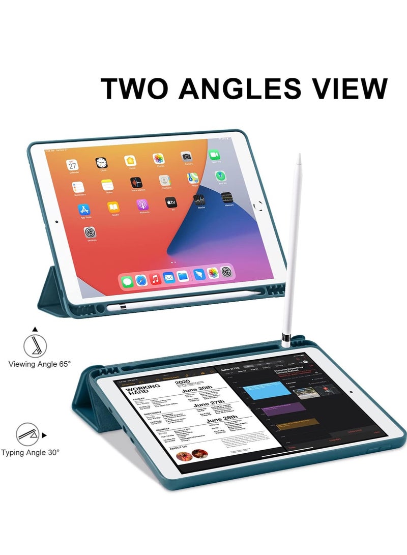 ELTRAZONE iPad 9th/8th/7th Generation Case (2021/2020/2019) - iPad 10.2-Inch Case with Pencil Holder, Slim Soft TPU Back Smart Magnetic Stand (Marine Blue) - Image 5
